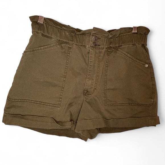Express Pants - Express High Waist Olive Green Shorts